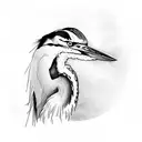 Blue Heron tattoo design idea