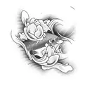 koi fish with roses  tattoo design idea