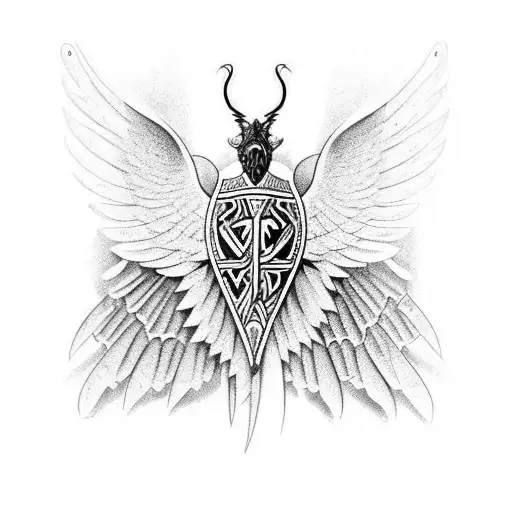 scarabaeus scaer with wings tattoo design idea