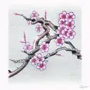 Cherry Blossom small pink tattoo design idea