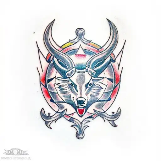 Steinbock traibal real  tattoo design idea