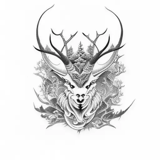 Forest Steinbock  tattoo design idea