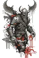 undead viking zombie in armor tattoo design idea