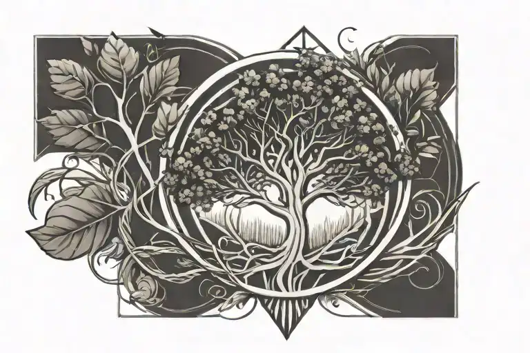 infinity symbol with tree growing and gratitude written tatto on forearm tattoo design idea