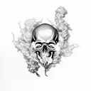 skull with smoke tattoo design idea