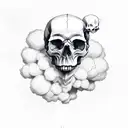 skull with smoke tattoo design idea