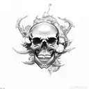 skull with smoke tattoo design idea