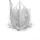 narsil sword horizontal tattoo design idea