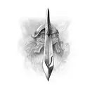 narsil sword horizontal tattoo design idea