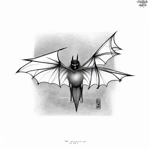 flying bats tattoo design idea