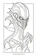 xenomorph jedi tattoo design idea