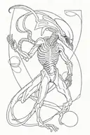 xenomorph jedi tattoo design idea