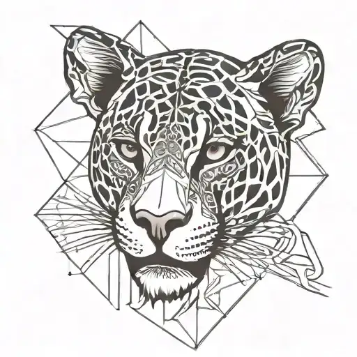 geometric jaguar line work tattoo tattoo design idea