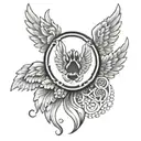 Paw print and angel wings  tattoo design idea