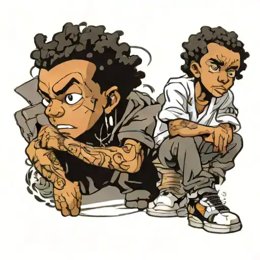 boondocks character tattoo design idea