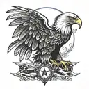 eagle outline with 13 colony flag  tattoo design idea