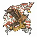 eagle outline with 13 colony flag  tattoo design idea