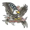 eagle outline with 13 colony flag  tattoo design idea