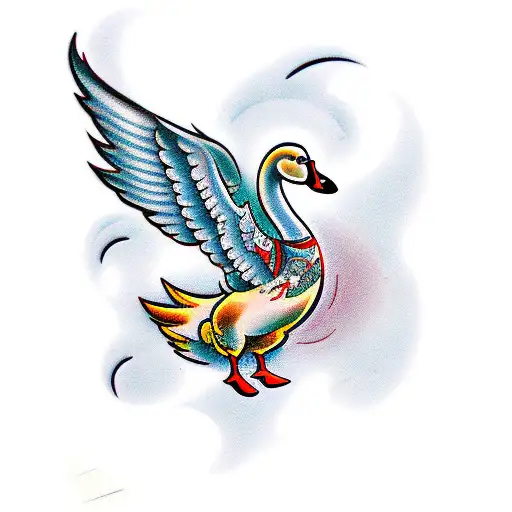 Large 'Happy Duck' Temporary Tattoo (TO00042978) : Amazon.com.au: Beauty