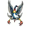 cartoon dancing goose tattoo design idea