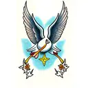 cartoon dancing goose tattoo design idea