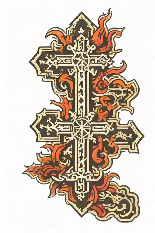 Jerusalem cross tattoo design idea
