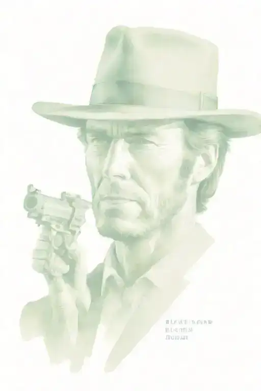 Dirty harry clint eastwood face with hat tattoo design idea