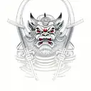 Oni samurai tattoo design idea