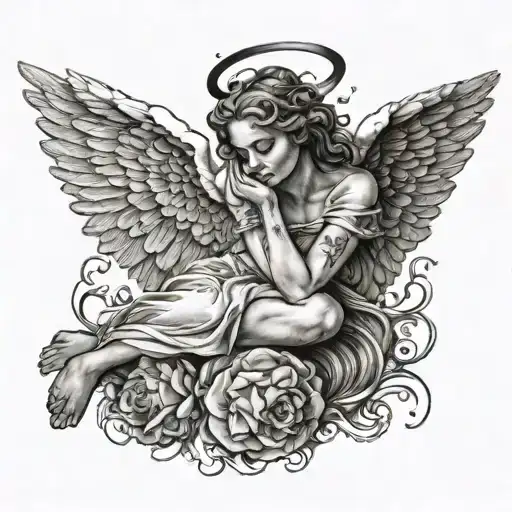 angel banished from heaven for falling in love with a human tattoo design idea