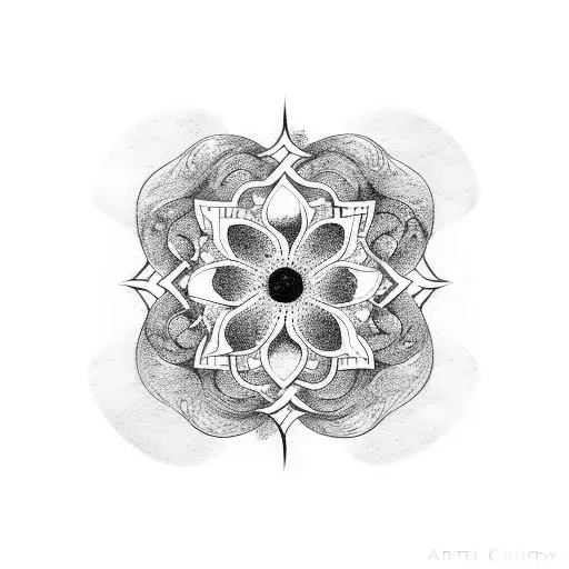 infinity symbol with cherry blossom tattoo design idea