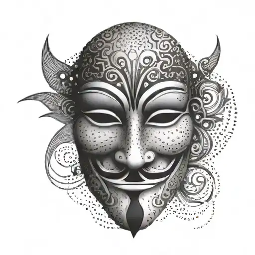 An anonymous mask  without any other detail tattoo design idea
