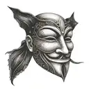 An anonymous mask tattoo design idea