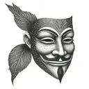 An anonymous mask tattoo design idea