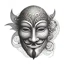 An anonymous mask  without any other detail tattoo design idea