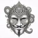 An anonymous mask  without any other detail tattoo design idea