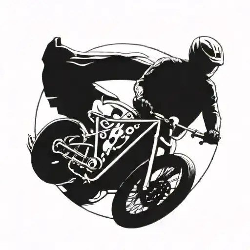hacker and bike tattoo design idea