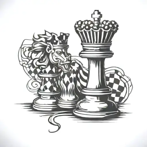 king chess piece tattoo design idea