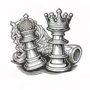 king chess piece tattoo design idea