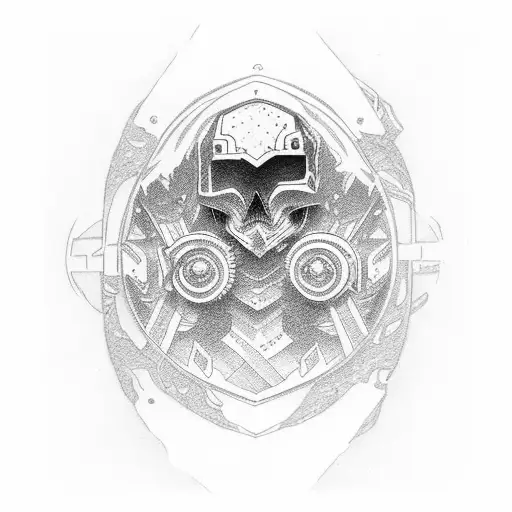 Renaissance motov with trust no one tattoo design idea