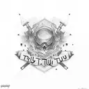  "trust no one" text tattoo design idea