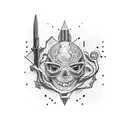  "trust no one" text tattoo design idea