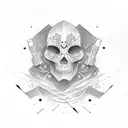  "trust no one" text tattoo design idea