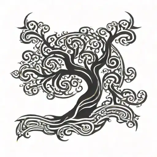 a winding tree that is old but strong  tattoo design idea