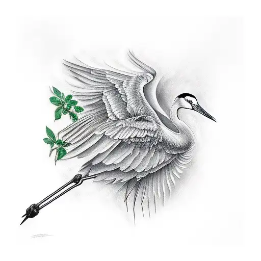 crane tattoo design idea