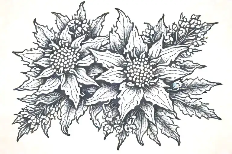 edelweiss flower tattoo design idea