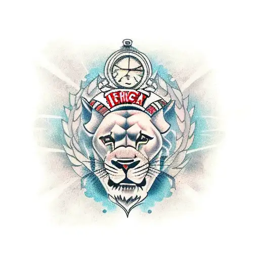 familia de leones  tattoo design idea