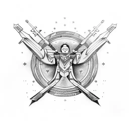 Sagittarius tattoo with initials G A tattoo design idea