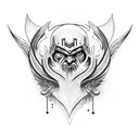 Odin face with a raven In his head tattoo design idea