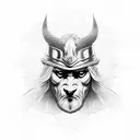 Odin face with a raven In his head tattoo design idea