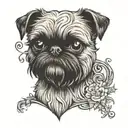 brussels griffon posing tattoo design idea